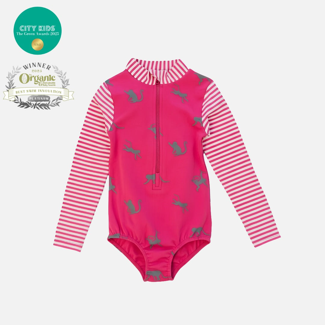 Girls Long Sleeve Swimming Costume