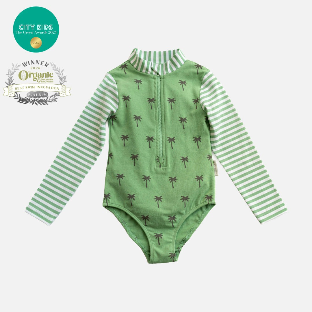 Girls Long Sleeve Swimming Costume