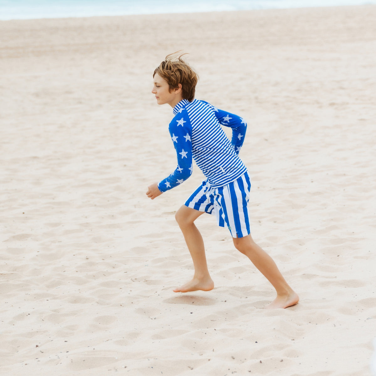 Boys Stripy Swim Trunks
