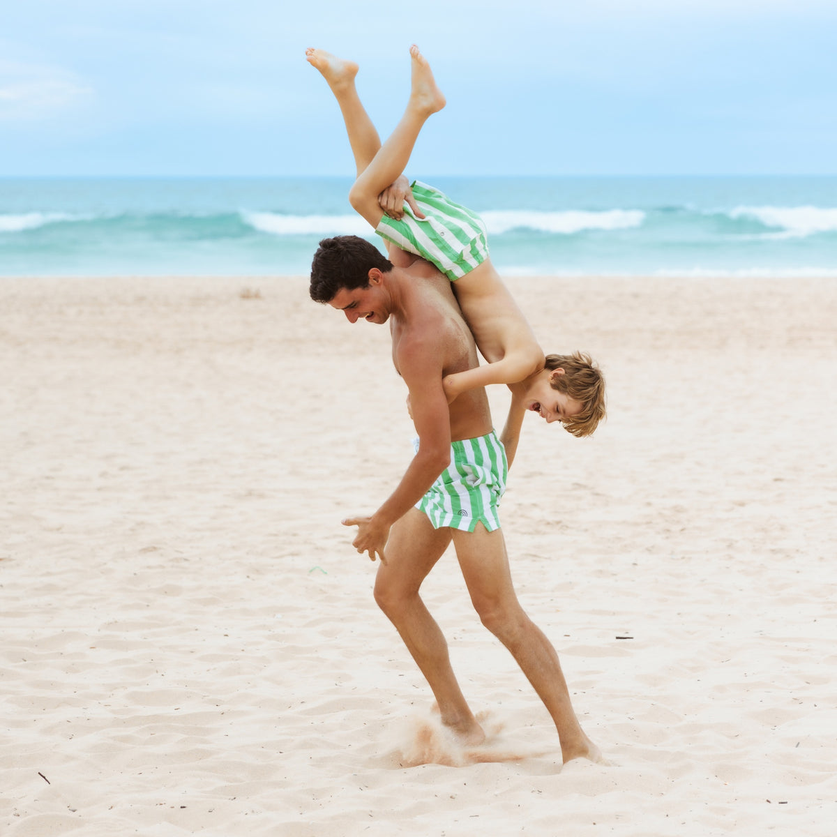 Mens Stripy Swimming Trunks