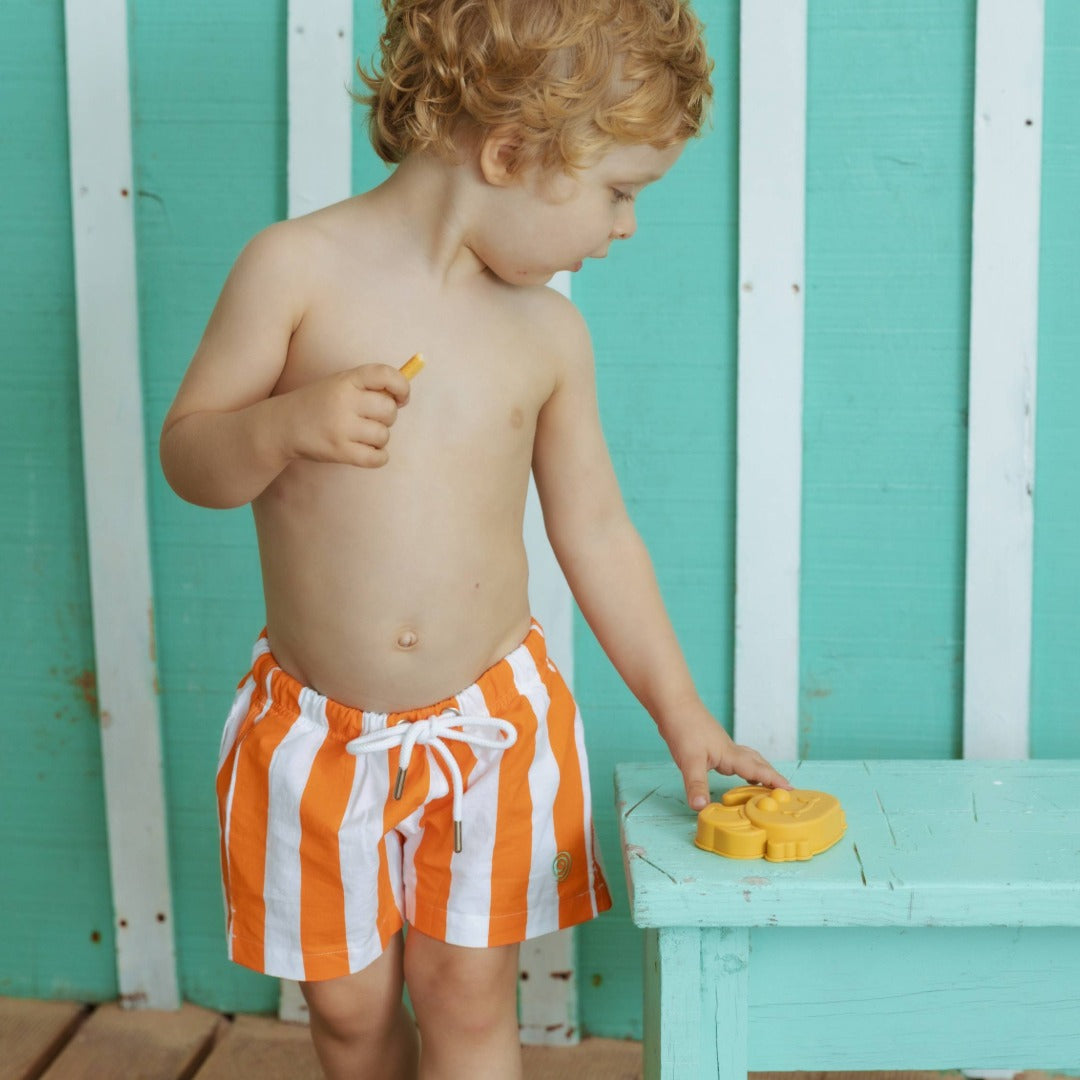 Boys Stripy Swim Trunks