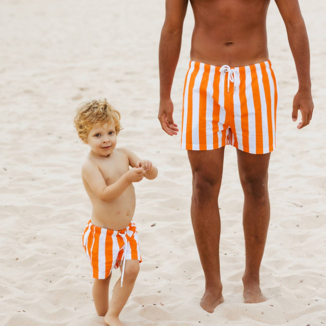Mens Stripy Swimming Trunks