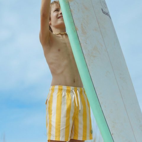 Boys Stripy Swim Trunks