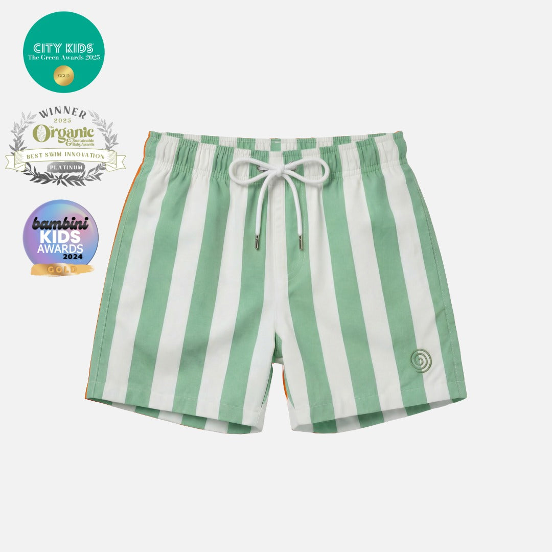 Boys Stripy Swim Trunks
