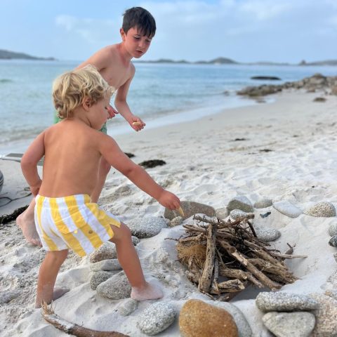 Boys Stripy Swim Trunks